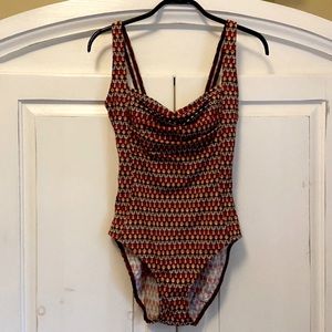 Calvin Klein Patterned One-Piece Swimsuit